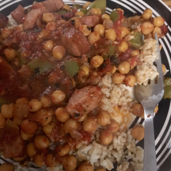Cuban Smoked Sausage with Chickpeas