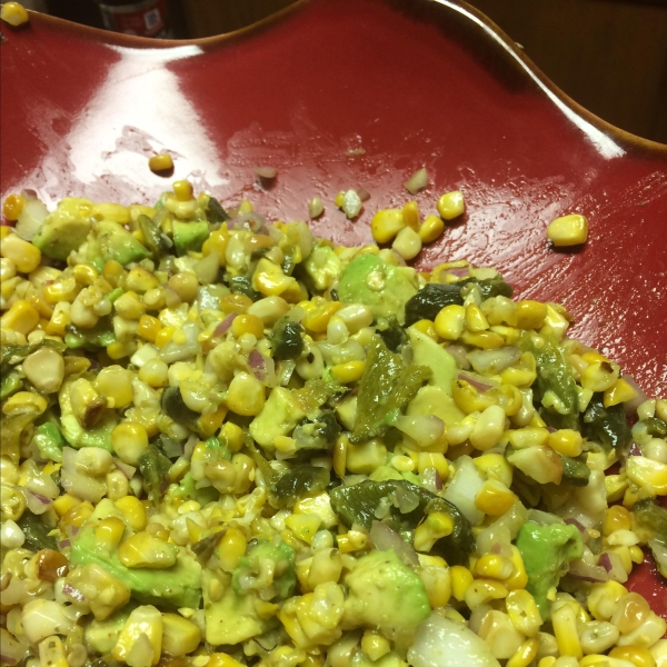 Grilled Corn and Poblano Salad with Chipotle Vinaigrette