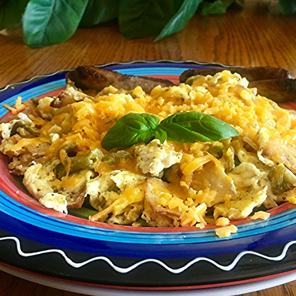 Green Chile Tortilla Scramble