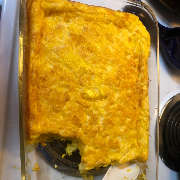 Cheesy Oven Scrambled Eggs