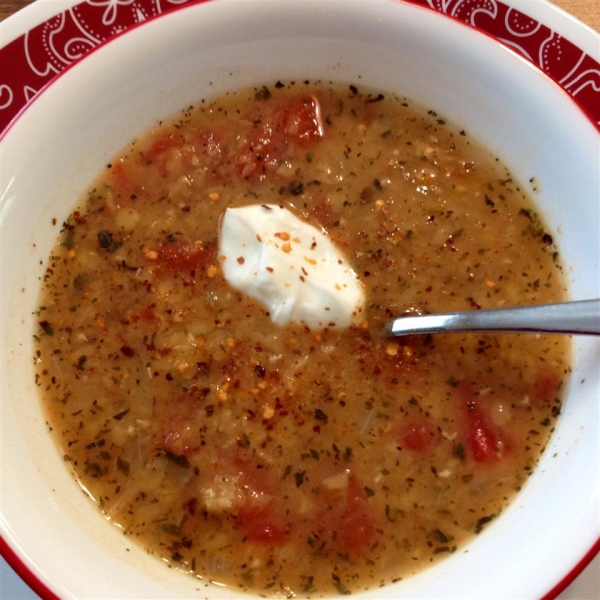 Turkish Red Lentil Soup with Mint