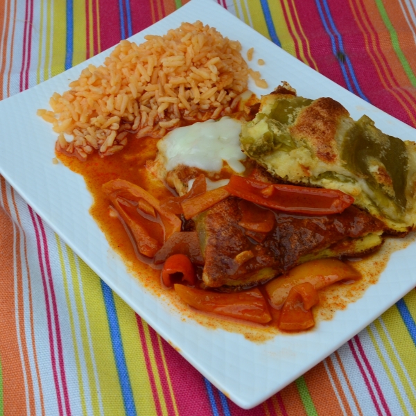 Hatch Chile Relleno Casserole with Ranchero Sauce