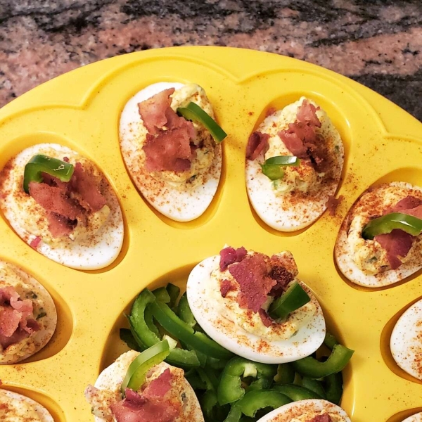 Jalapeno Bacon Cheddar Deviled Eggs