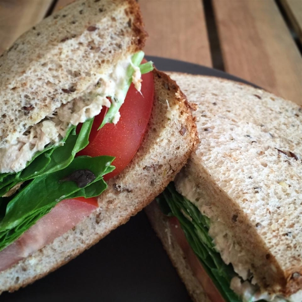 Carrie's Garlic Pesto Tuna Salad Sandwiches