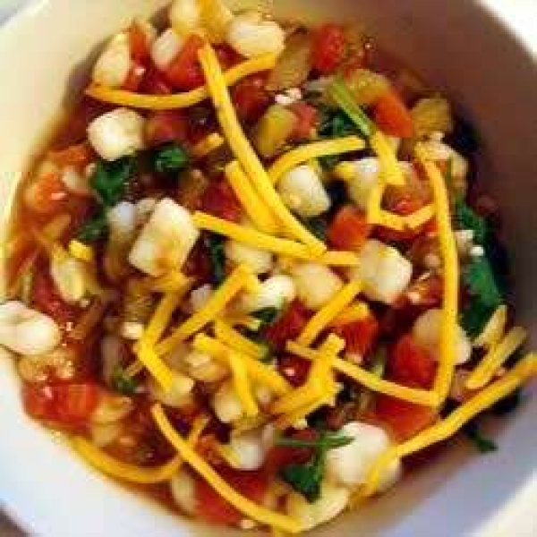 Hominy with Chiles and Tomatoes
