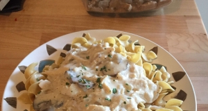Greek Yogurt Chicken Stroganoff with Mushrooms