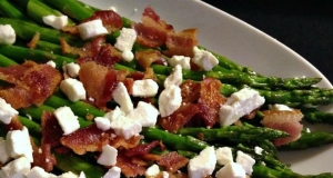 Roasted Asparagus with Bacon and Feta Cheese