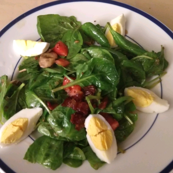 Spinach Salad with Hot Bacon Dressing