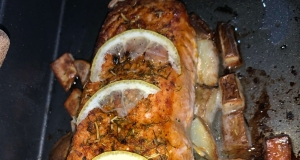 Grilled Salmon with Maple Syrup and Soy Sauce