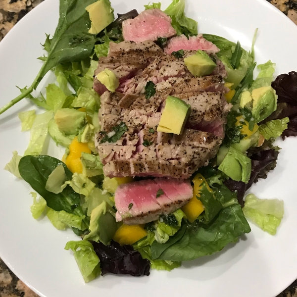 Sashimi Tuna Salad With Mint Lime Cilantro Dressing