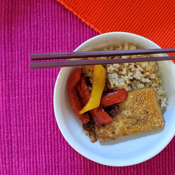 Easy Sesame Tofu with Teriyaki Vegetables