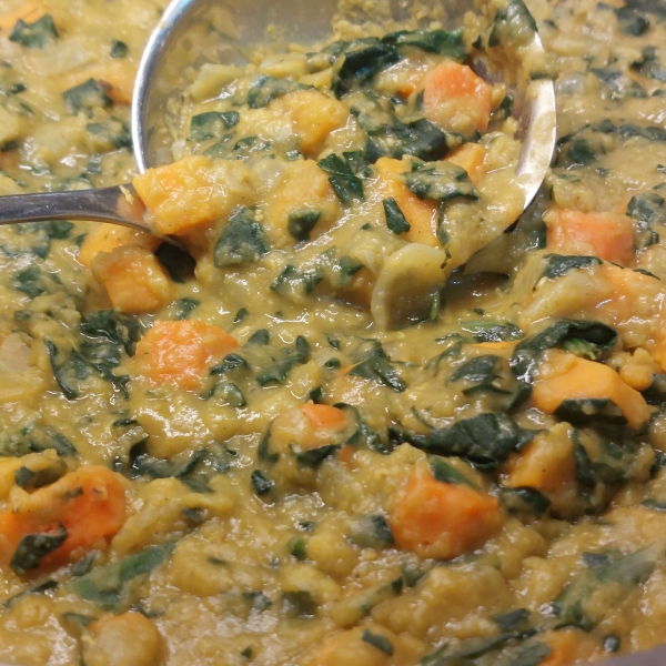 Indian Sweet Potato and Lentil Soup