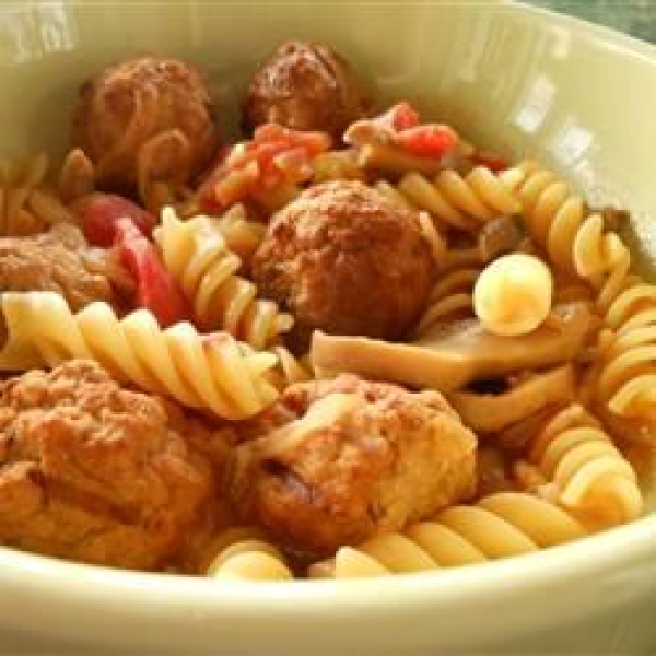 Meatball Noodle Onion Stoup