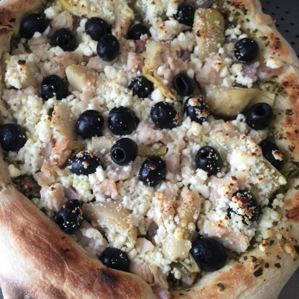 Greek Pizza with Artichokes and Feta Cheese