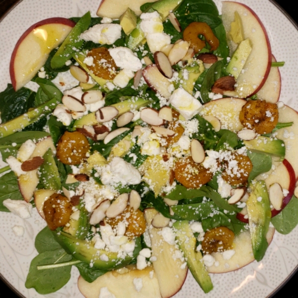 Turmeric Pepper Shrimp Spinach Salad