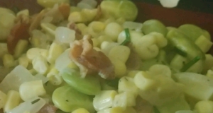 Creamy Succotash with Bacon, Thyme and Chives