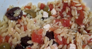 Orzo and Tomato Salad with Feta Cheese