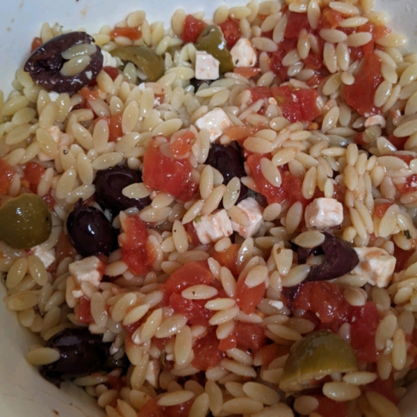 Orzo and Tomato Salad with Feta Cheese