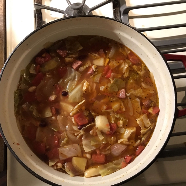 Cabbage, Potato, and Tomato Soup