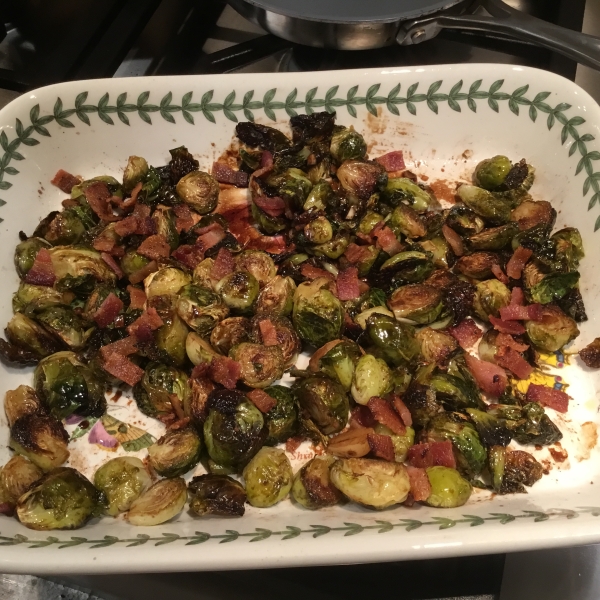 Glazed Brussels Sprouts with Bison Bacon