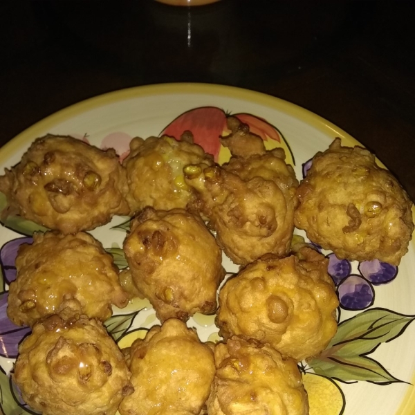 Corn Fritters with Maple Syrup