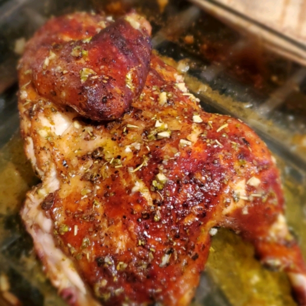 Grilled Spatchcocked Greek Chicken