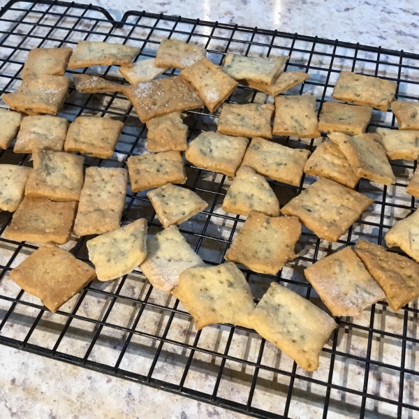 Sourdough Rosemary Crackers