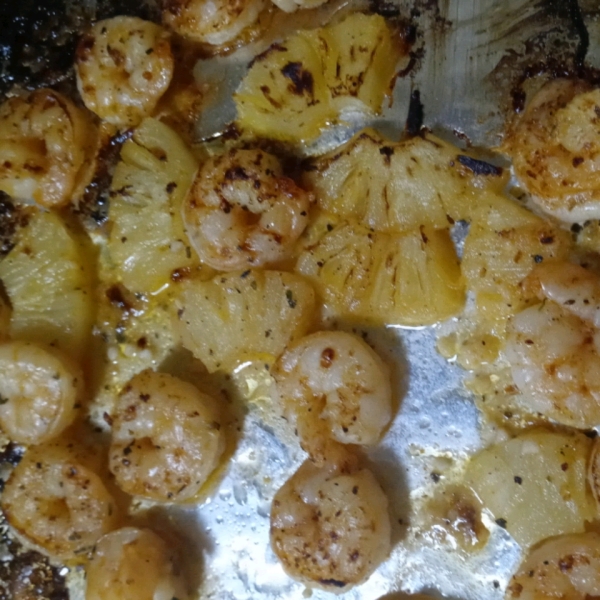 Broiled Lemon and Garlic Tiger Prawns