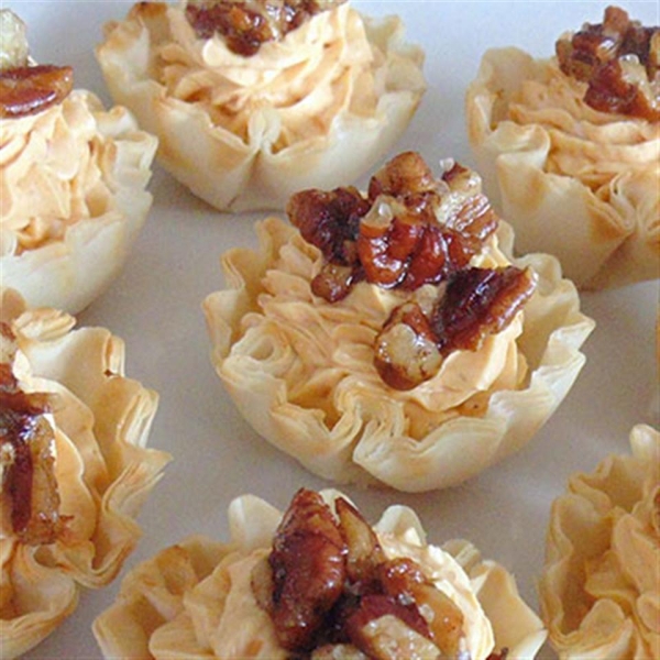 Pumpkin Cheese Tarts with Pecans and Cinnamon Sea Salt