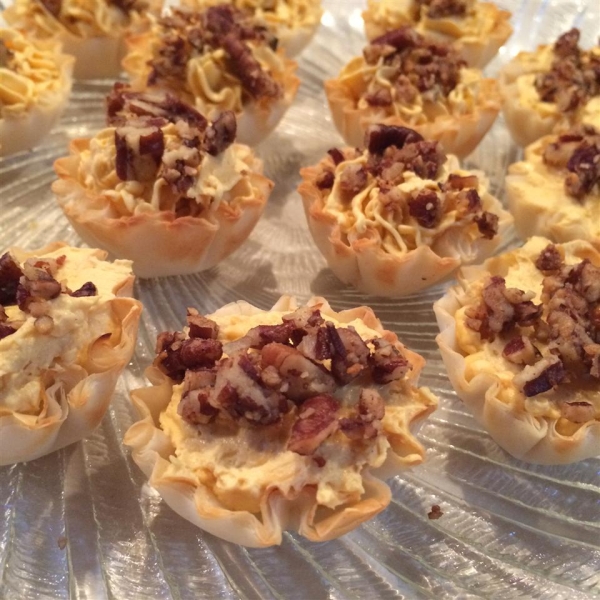 Pumpkin Cheese Tarts with Pecans and Cinnamon Sea Salt