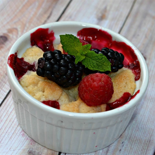 Raspberry and Blueberry Cobbler