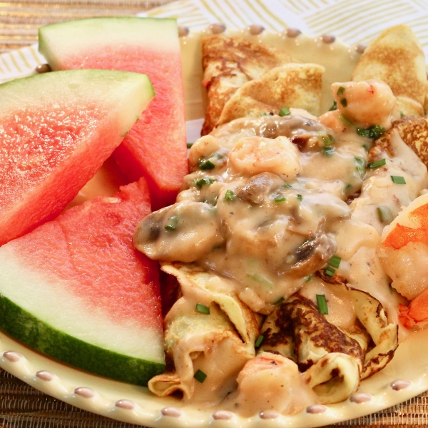 Shrimp and Scallop Crepes