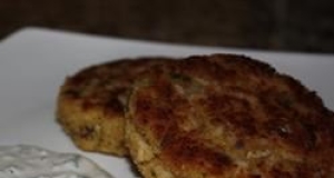 Crab Cakes with Cilantro-Sour Cream Sauce