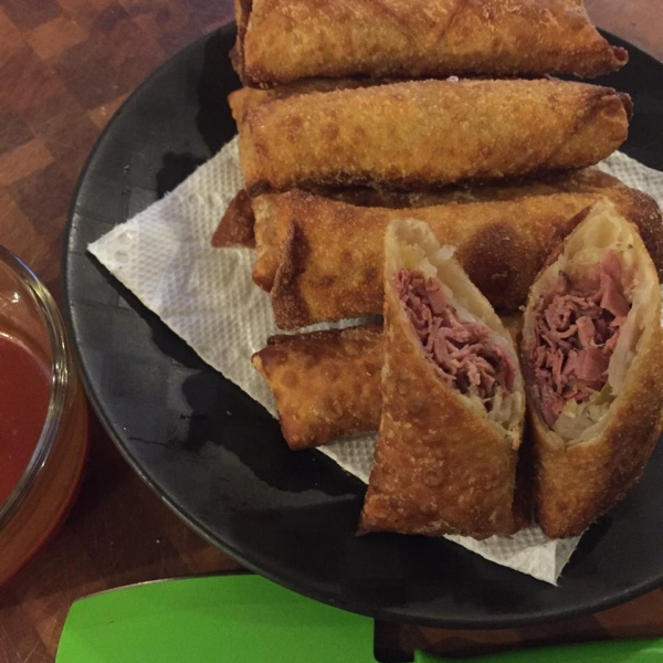 Egg Roll Reuben Wraps