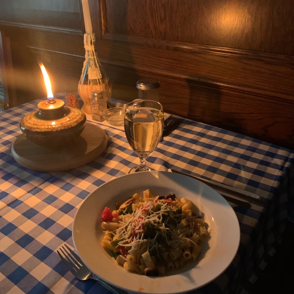 Fusilli with Rapini (Broccoli Rabe), Garlic, and Tomato Wine Sauce