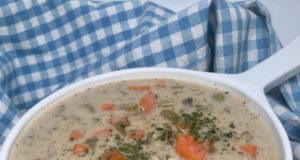 Creamy Chicken, Leek, and Wild Rice Soup