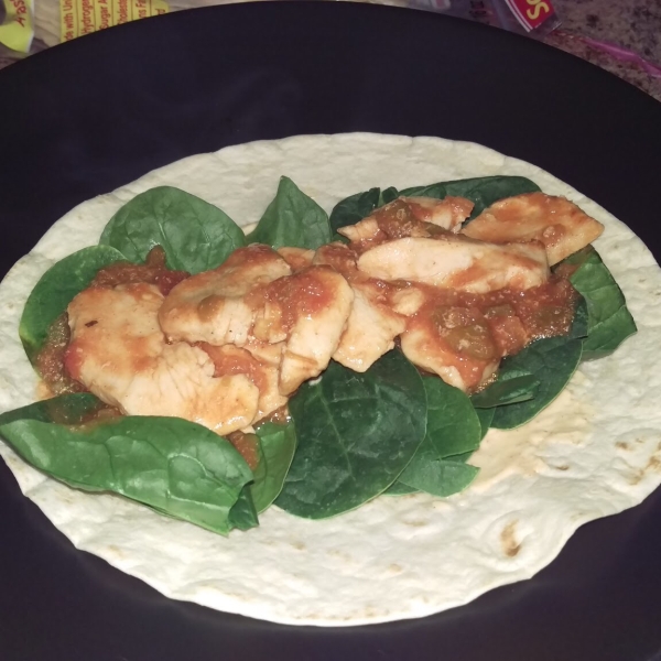 Simple Sweet and Spicy Chicken Wraps