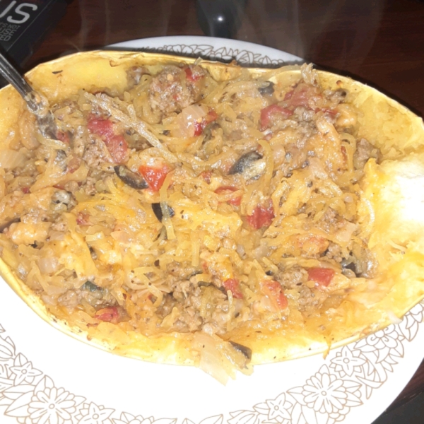 Spaghetti Squash Casserole in the Shell