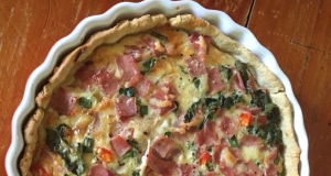 Surimi, Spinach, and Roasted Red Pepper Quiche