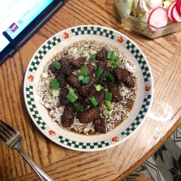 Mongolian Beef and Spring Onions