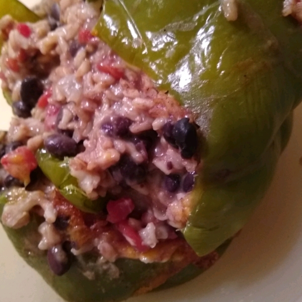 Vegetarian Mexican Inspired Stuffed Peppers