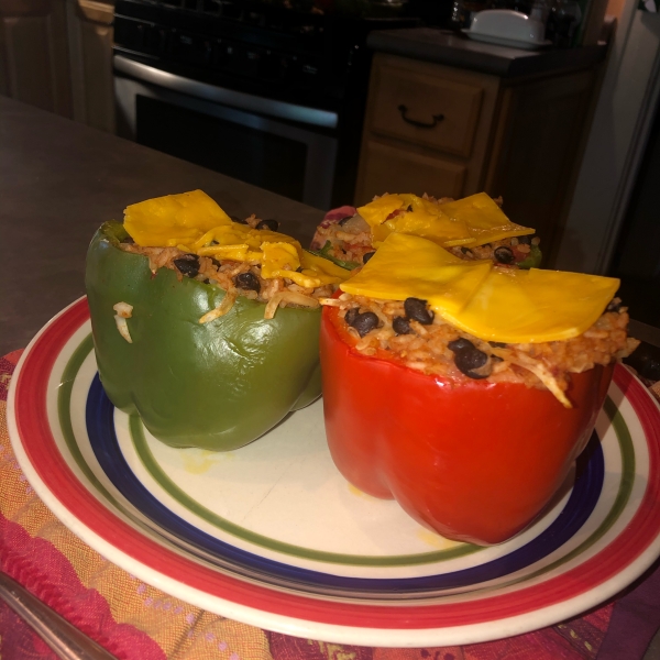 Vegetarian Mexican Inspired Stuffed Peppers