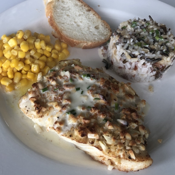 Almond-Crusted Halibut Crystal Symphony