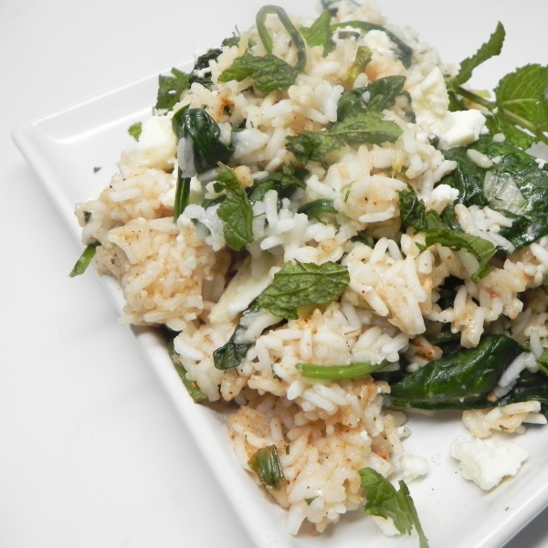 Delicious Spinach Rice with Feta