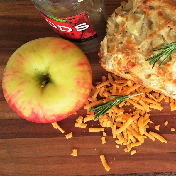 Apple, Cheddar, and Rosemary Beer Bread