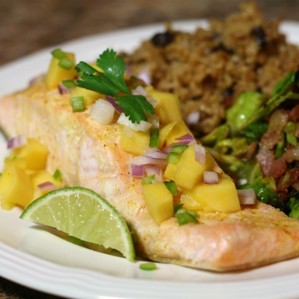 Curry Salmon with Mango