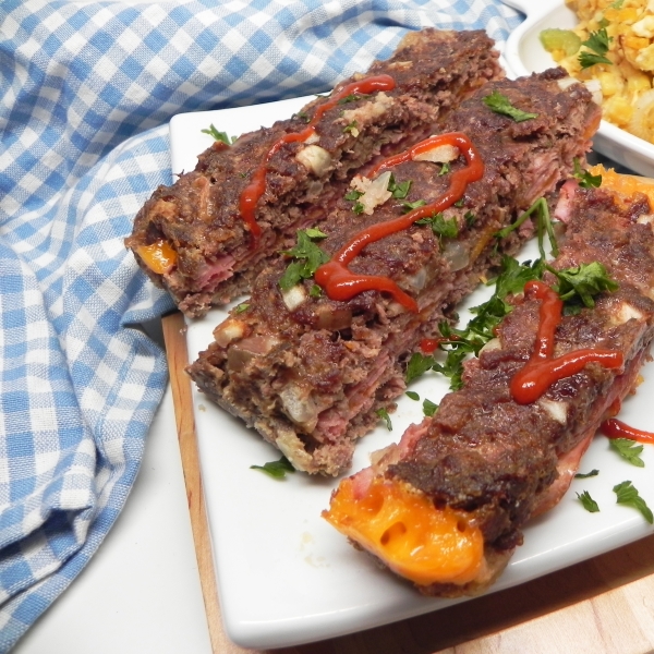 Ham and Cheese Stuffed Meatloaf