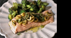 Steamed Salmon with Olives and Capers