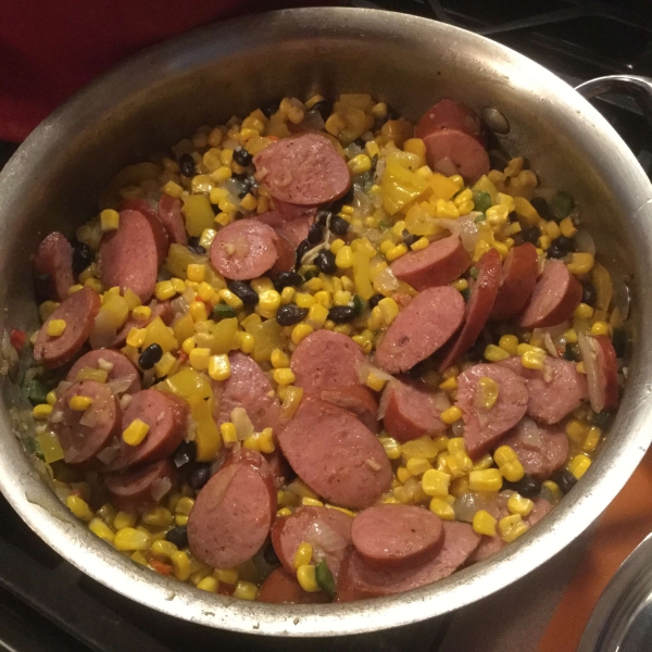 Fried Corn with Smoked Sausage