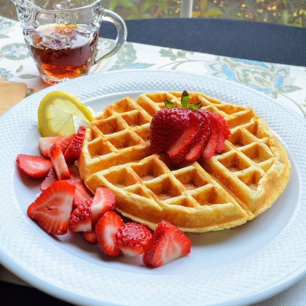 Lemon-Ricotta Cornmeal Waffles